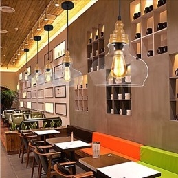 Severoamerická kreativní křišťálová lampa s dřevěným zrnem obnovující starověké způsoby světla lampy