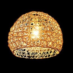 Moderní Rural Cany Art tkaná ratanová jednohlavá kapací lampa