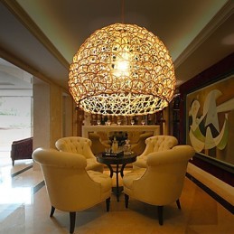 Moderní Rural Cany Art tkaná ratanová jednohlavá kapací lampa
