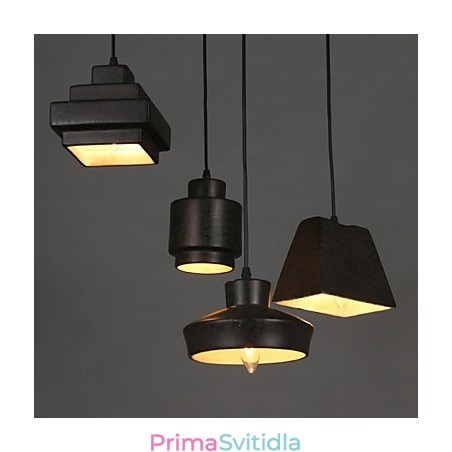 Americký Country Retro Skleněný Lustr Rezavé Sedící Droplight Americký Country Retro Skleněný Lustr Rezavé Sedící Droplight