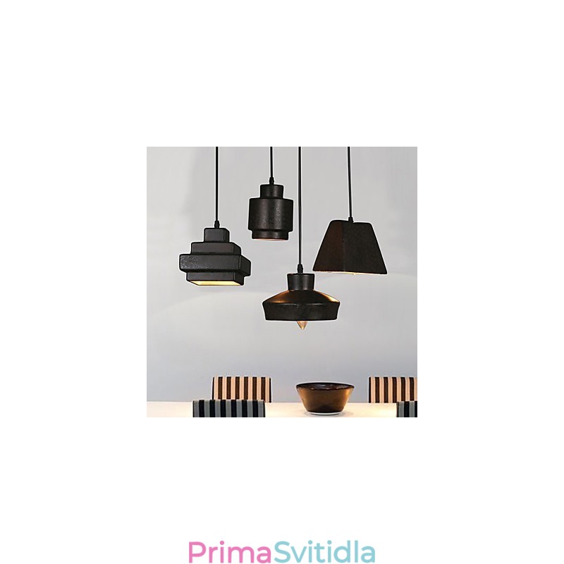 Americký Country Retro Skleněný Lustr Rezavé Sedící Droplight