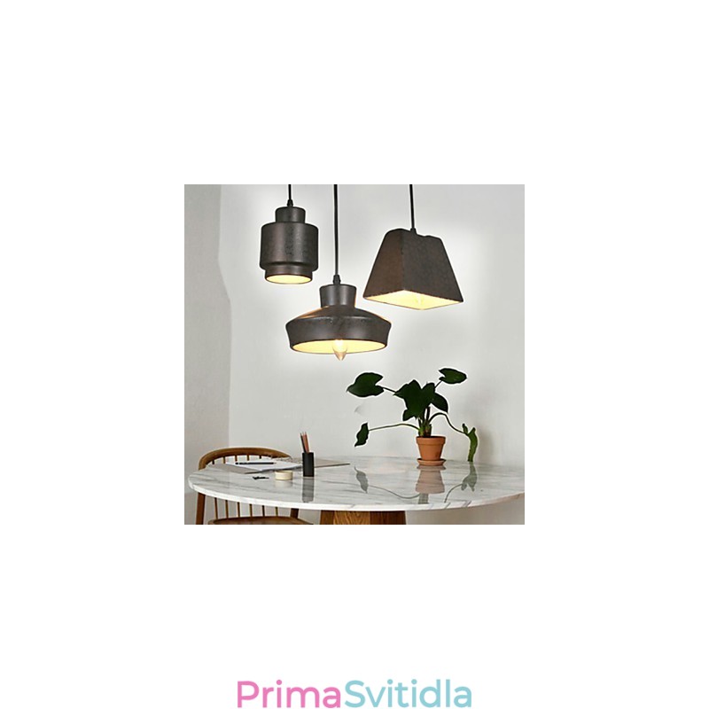 Americký Country Retro Skleněný Lustr Rezavé Sedící Droplight