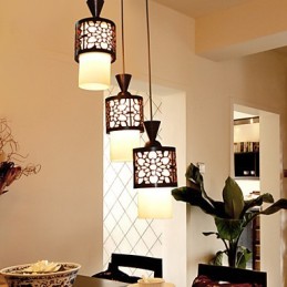 Moderní čínský klasický buben z masivního dřeva Creative Single Head Droplight Lamp Light