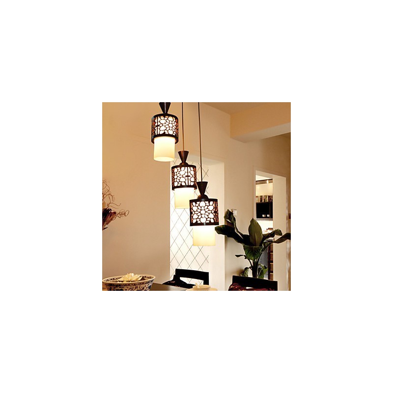 Moderní čínský klasický buben z masivního dřeva Creative Single Head Droplight Lamp Light