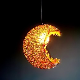 Moderní Rural Cany Art tkaná ratanová jednohlavá kapací lampa
