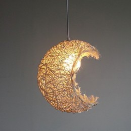 Moderní Rural Cany Art tkaná ratanová jednohlavá kapací lampa