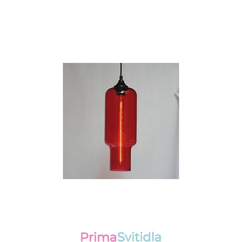 Moderní skleněný přívěsek v hnědém bublinkovém designu