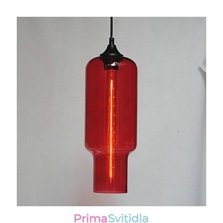 Moderní skleněný přívěsek v hnědém bublinkovém designu