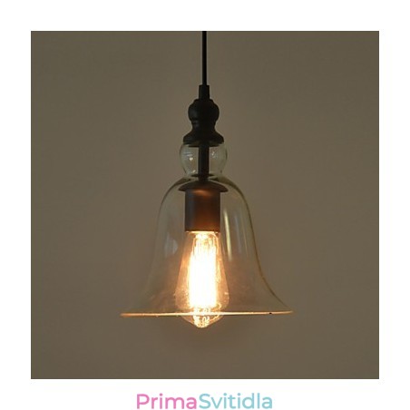 Vintage industriální retro skleněný lustr Kreativní minimalistická noční lampa čirá barva