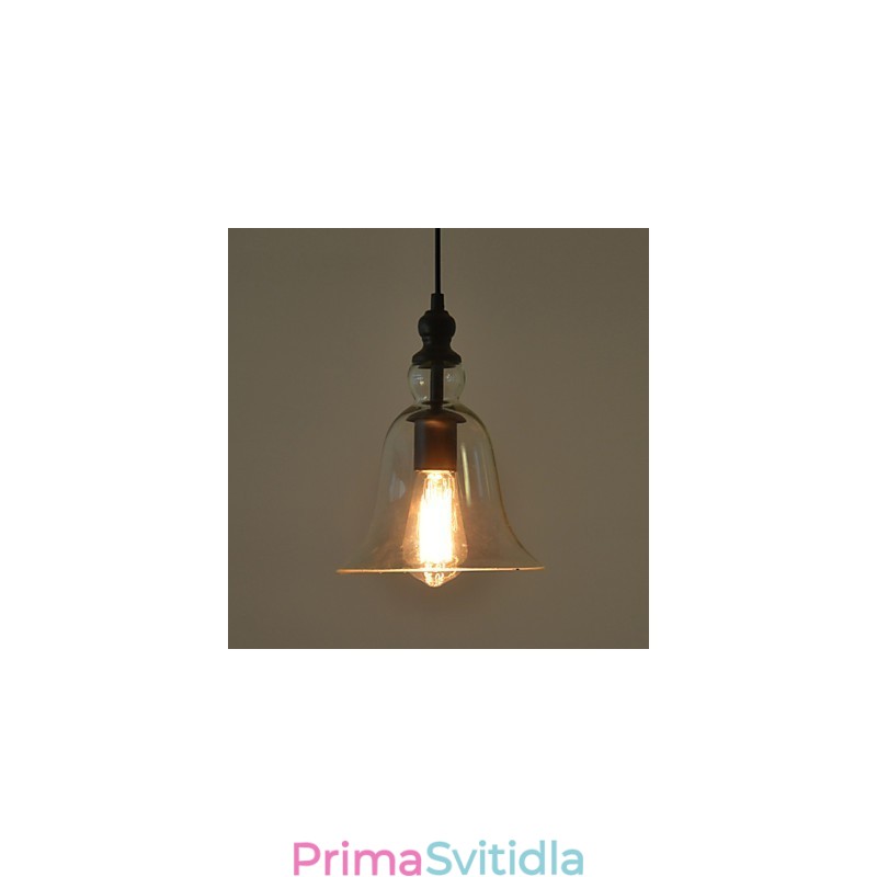 Vintage industriální retro skleněný lustr Kreativní minimalistická noční lampa čirá barva