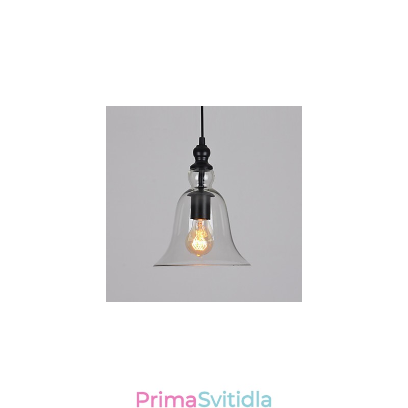 Vintage industriální retro skleněný lustr Kreativní minimalistická noční lampa čirá barva