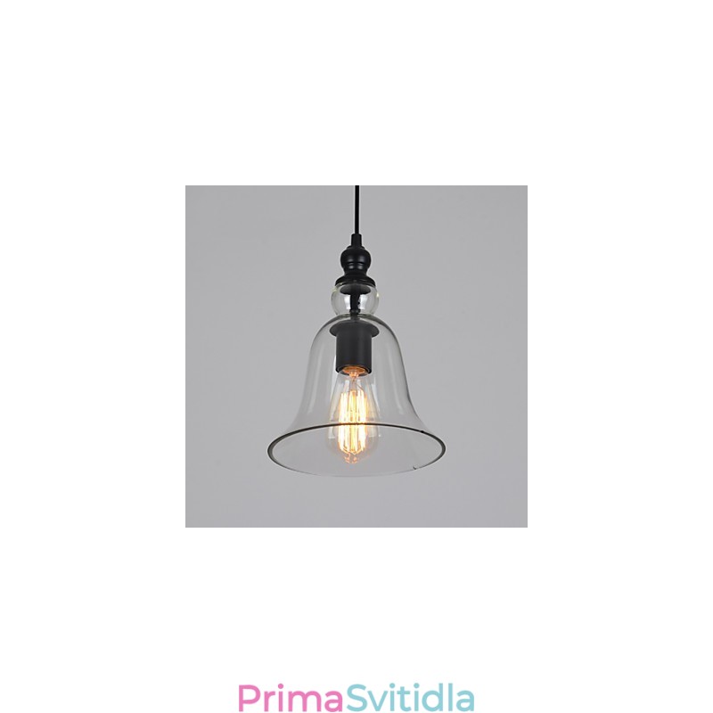 Vintage industriální retro skleněný lustr Kreativní minimalistická noční lampa čirá barva