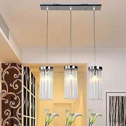 Moderní moderní křišťálové závěsné svítidlo z chromového kovu
