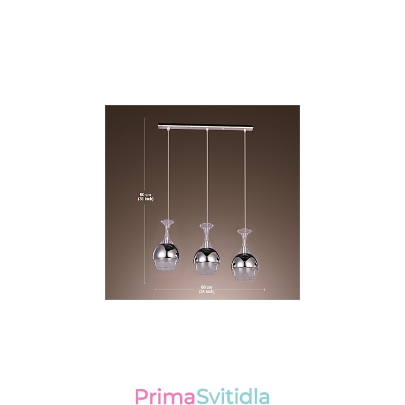 Francouzský styl Creative 3 světelný přívěsek ve tvaru poháru