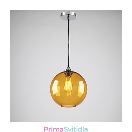 Moderní skleněné závěsné svítidlo v kulatém jantarovém bublinkovém designu skleněného stínidla Moderní skleněné závěsné svítidlo v kulatém jantarovém bublinkovém designu skleněného stínidla