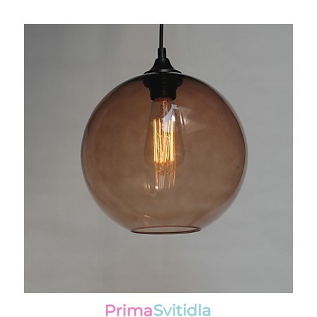 Moderní skleněné závěsné svítidlo v kulatém hnědém bublinkovém designu Moderní skleněné závěsné svítidlo v kulatém hnědém bublinkovém designu