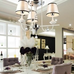 Moderní moderní křišťálový chromový kovový lustr