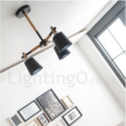 3 Lehké moderní moderní dřevěné lustrové světlo
