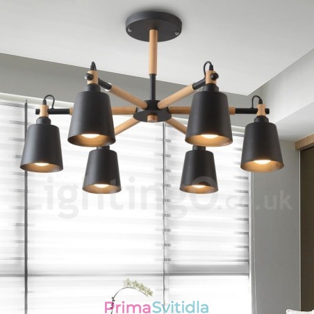 Moderní současná dřevěná lustrová lampa 6 Moderní současná dřevěná lustrová lampa 6