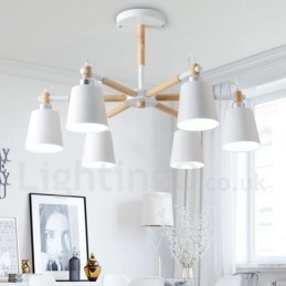 Moderní současná dřevěná lustrová lampa 6