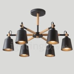 Moderní současná dřevěná lustrová lampa 6