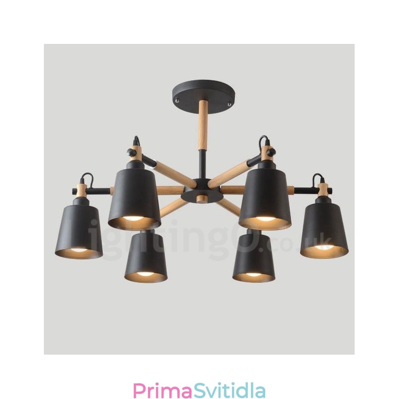 Moderní současná dřevěná lustrová lampa 6