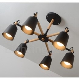 Moderní současná dřevěná lustrová lampa 6