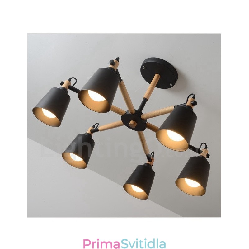 Moderní současná dřevěná lustrová lampa 6