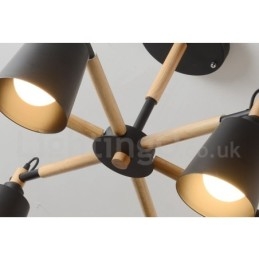 Moderní současná dřevěná lustrová lampa 6