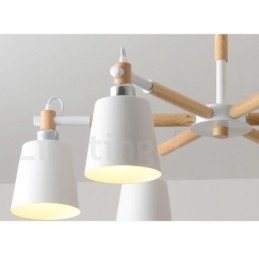Moderní současná dřevěná lustrová lampa 6