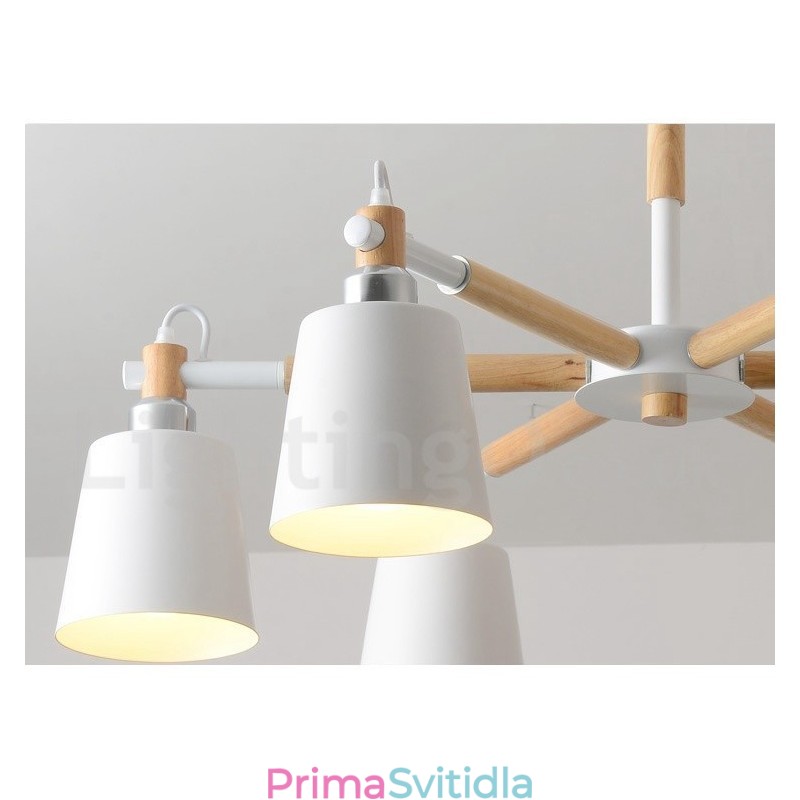 Moderní současná dřevěná lustrová lampa 6
