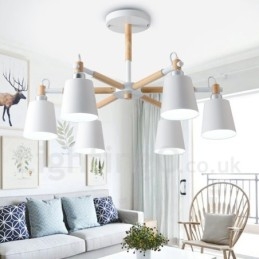 Moderní současná dřevěná lustrová lampa 6