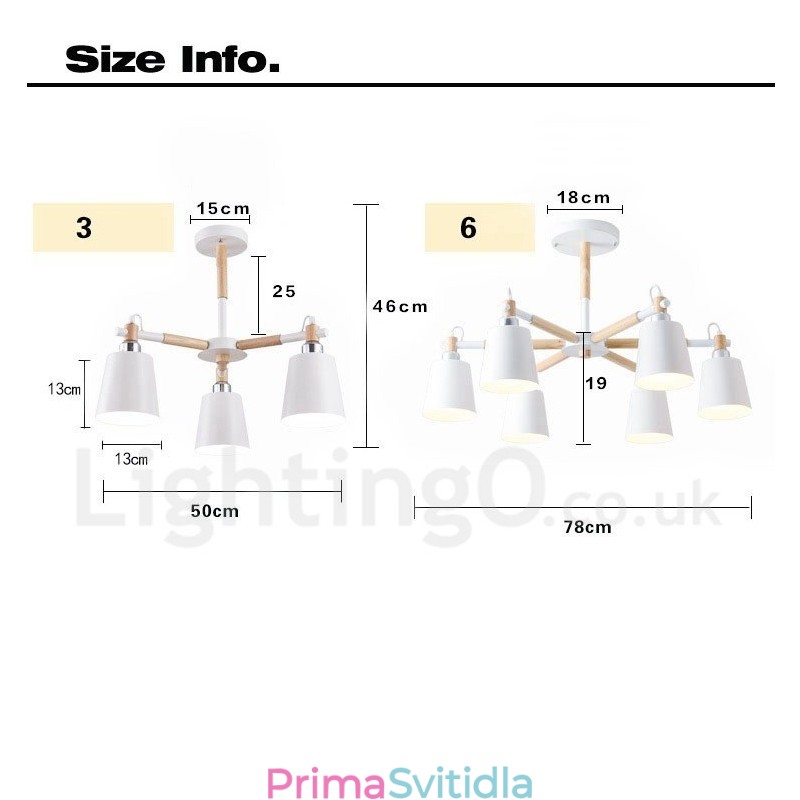 Moderní současná dřevěná lustrová lampa 6