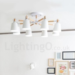 8 Lehký moderní současný dřevěný lustr