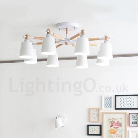 8 Lehký moderní současný dřevěný lustr 8 Lehký moderní současný dřevěný lustr