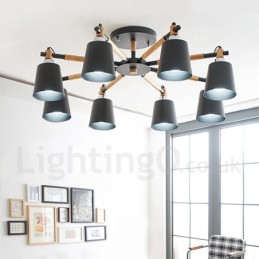 8 Lehký moderní současný dřevěný lustr