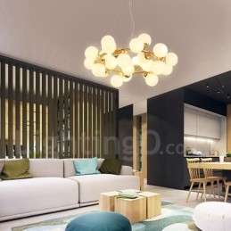 24 Lehký moderní současný lustr se skleněným stínidlem Light
