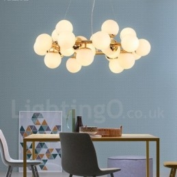 24 Lehký moderní současný lustr se skleněným stínidlem Light