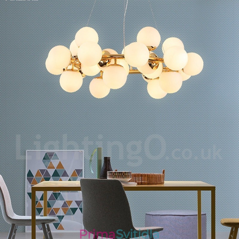 24 Lehký moderní současný lustr se skleněným stínidlem Light