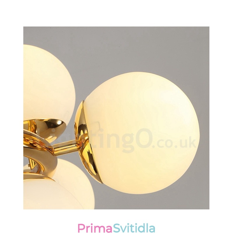 24 Lehký moderní současný lustr se skleněným stínidlem Light