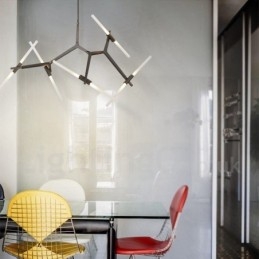 10 lehkých moderních současných lustrových světel (černozlatý)