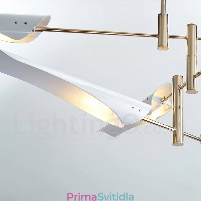 Dvoupatrový moderní současný 4 světelný lustr