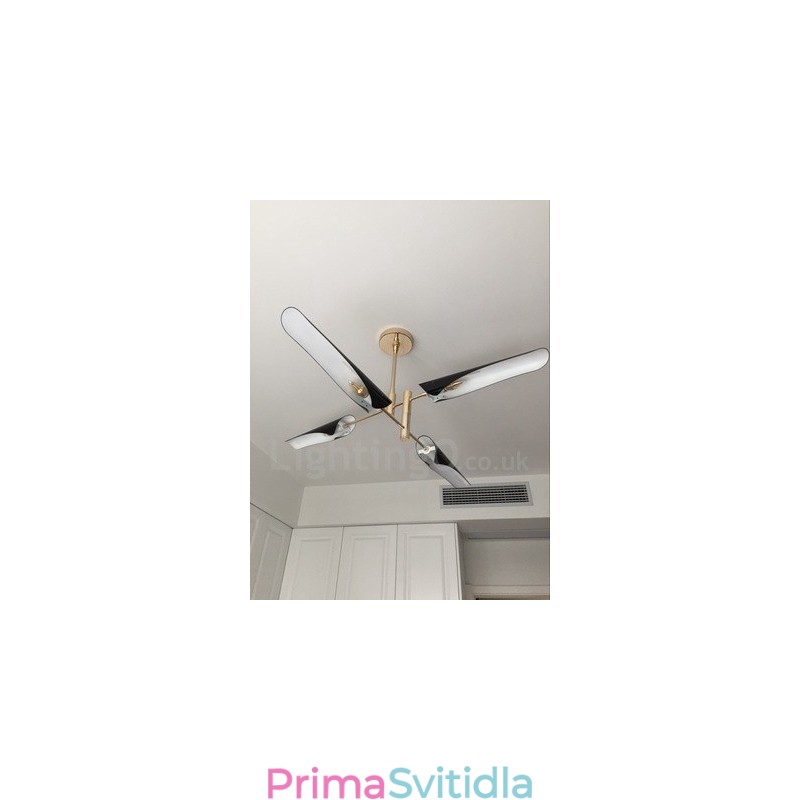 Dvoupatrový moderní současný 4 světelný lustr