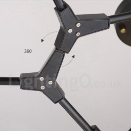Černá 8 světlá moderní současná lustrová lampa