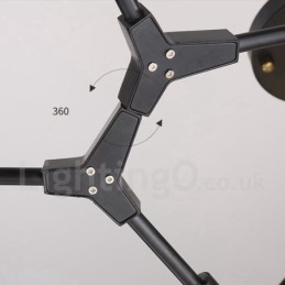 Černá 9 světlá moderní současná lustrová lampa