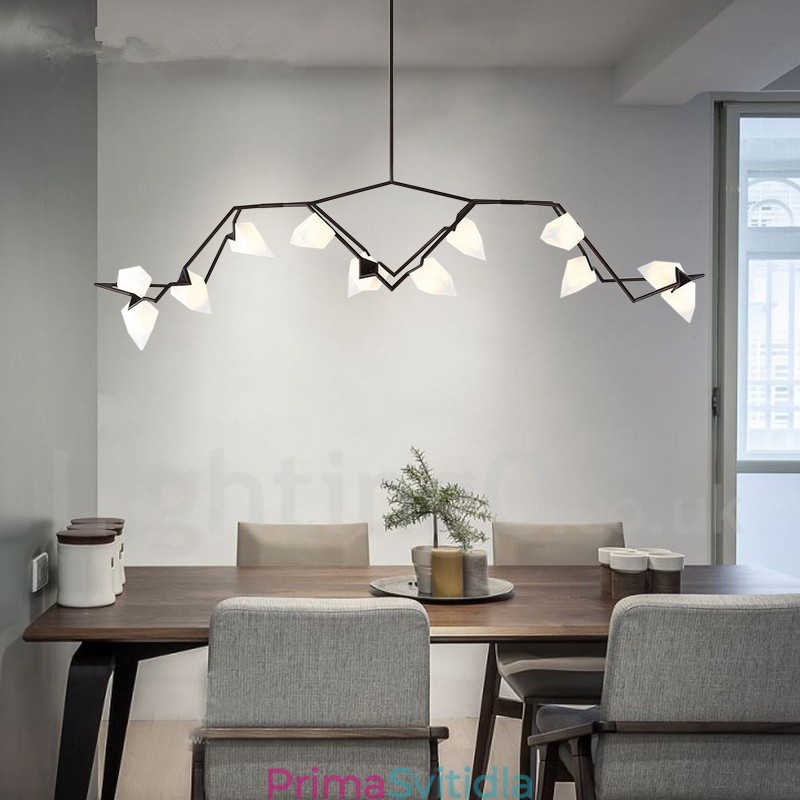 Moderní současná lustrová lampa s 8 světly