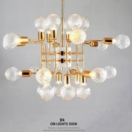 4patrová moderní současná lustrová lampa s 24 světly