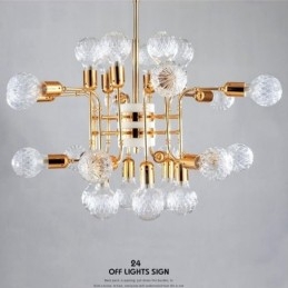 4patrová moderní současná lustrová lampa s 24 světly