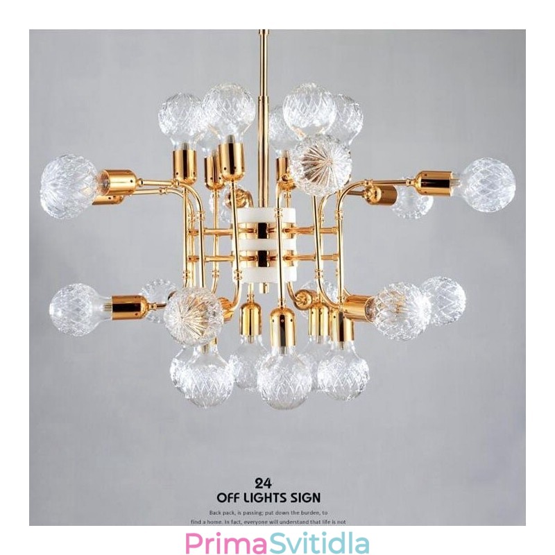 4patrová moderní současná lustrová lampa s 24 světly