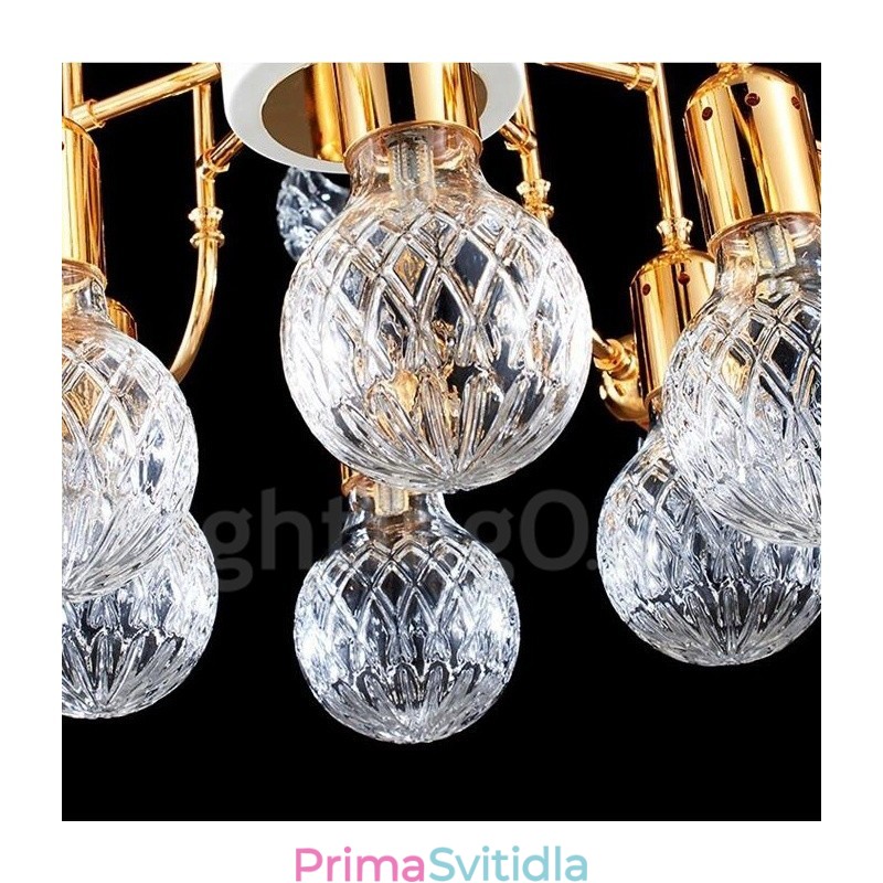 4patrová moderní současná lustrová lampa s 24 světly